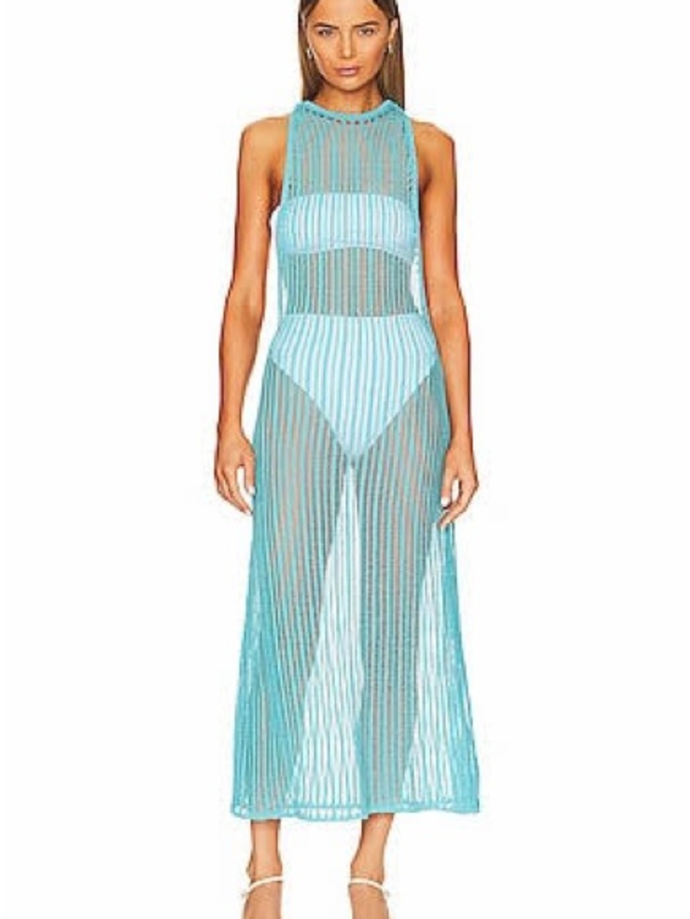 LPA Aqua Sheer Striped Maxi Swim Coverup